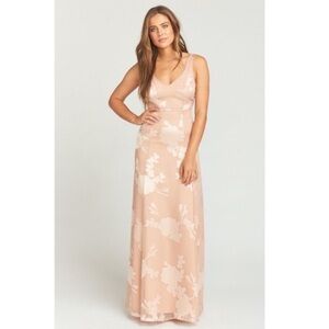 Show Me Your Mumu Jenn Maxi Dress in Champagne Gold